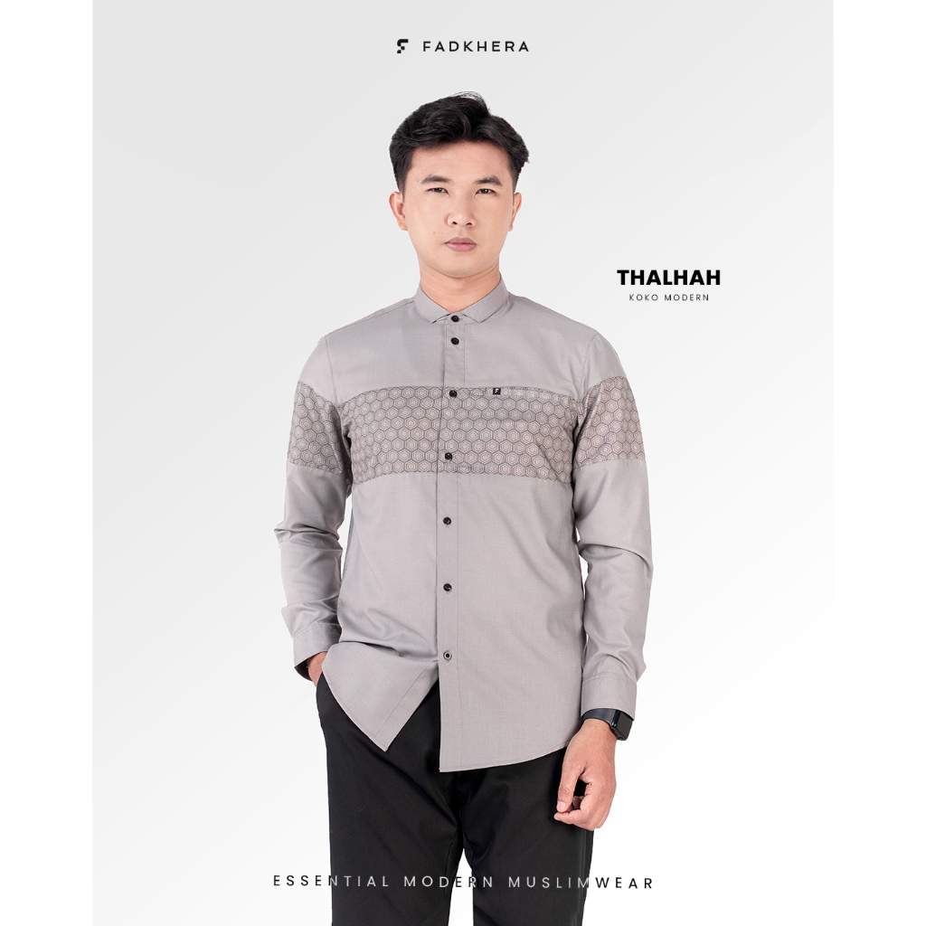 Fadkhera - THALHAH | COD Seragam Santri Koko Modern Premium Baju Kemeja Pria Lengan Panjang Pendek
