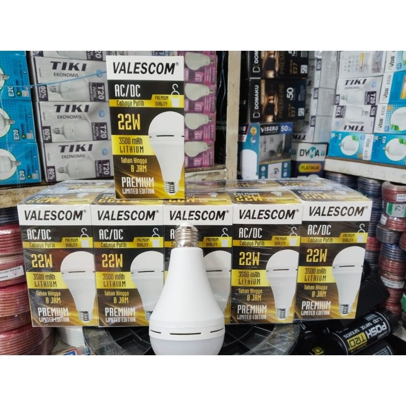 Lampu Led Emergency Valescom 22 Wat Bohlam Premium Tahan 8 Jam