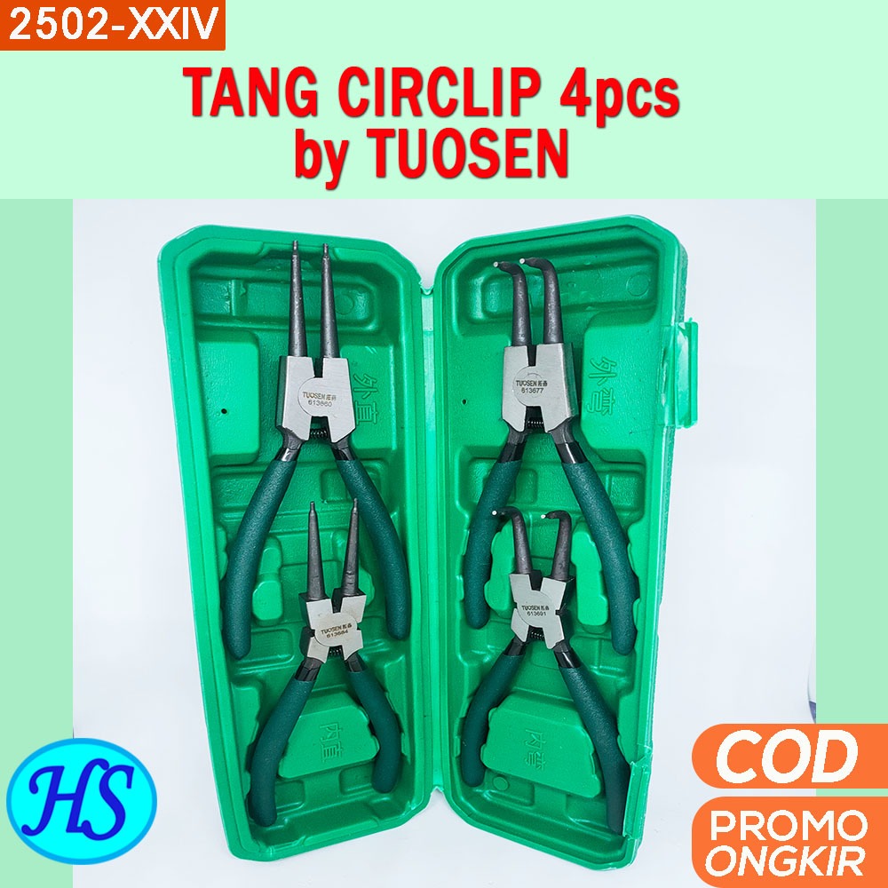 TUOSEN Tang Combination Multifungsi Tang Circlip Internal 4 in 1 / 7inch tang snap ring set 7 Inch S