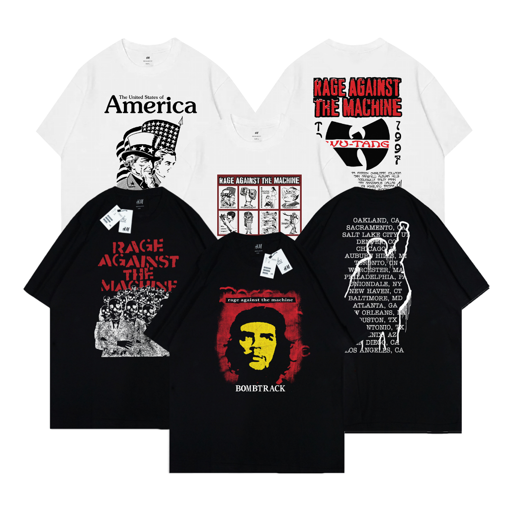RAGE AGAINST THE MACHINE / KAOS TSHIRT BAND RATM CHE GUEVARA CLASSIC TOUR HITAM PUTIH