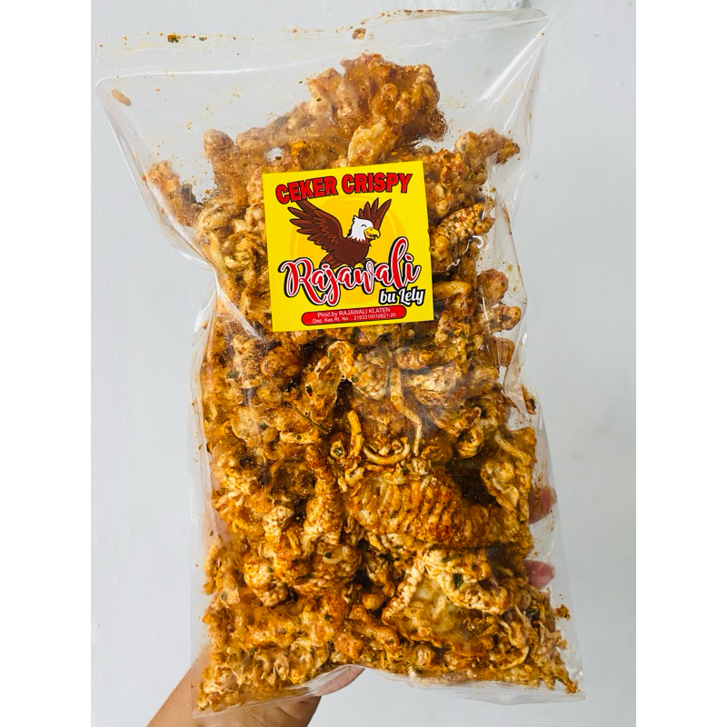 

250gr CEKER CRISPY HOT DAUN JERUK TANPA TULANG TANPA TEPUNG BU LELY / KERIPIK KULIT CAKAR PEDAS PREMIUM RAJAWALI Food Snacks Ayam Pedas Kripik