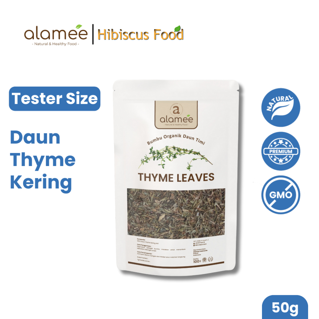 

ALAMEE Thyme Kering Daun Timi Bumbu Dapur Organik Garnish Dried Leaves Murni Asli Tanpa Campuran 50