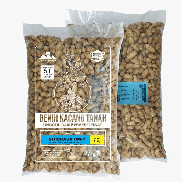 HJ6 Benih Kacang Tanah 1kg Varietas Situraja DM1 Orinal Tjap Bukitmas untuk kacang garuda dan dua ke