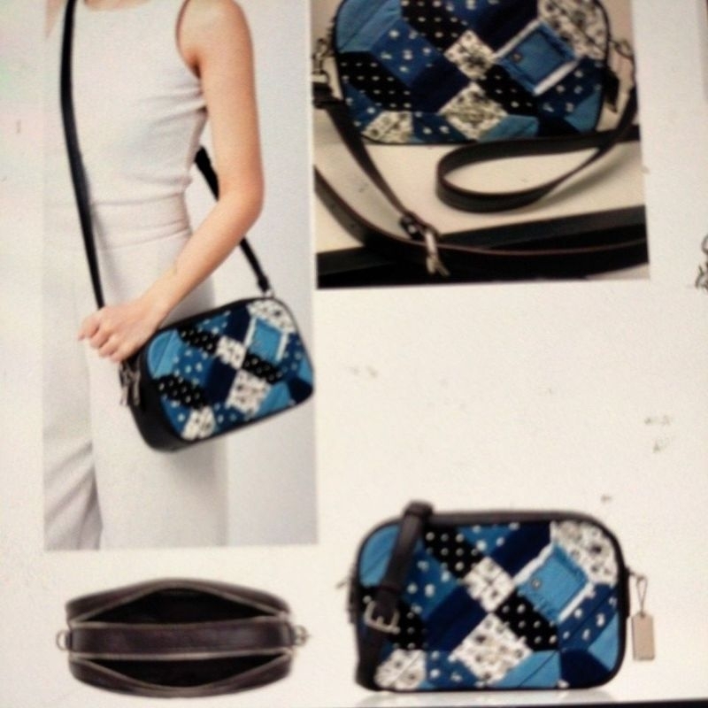 Preloved tas coach americana patchwork Jess Crossbody Denim Multi size 27x9,5x18 good cond