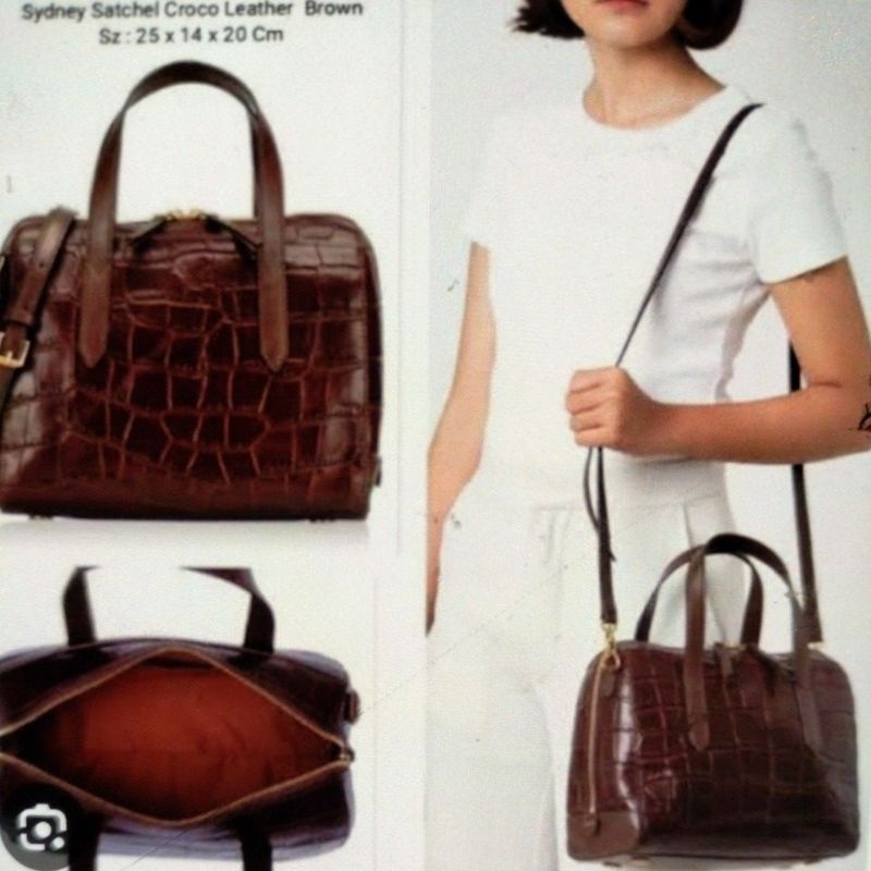 Preloved Fossil Sydney Satchel Croco