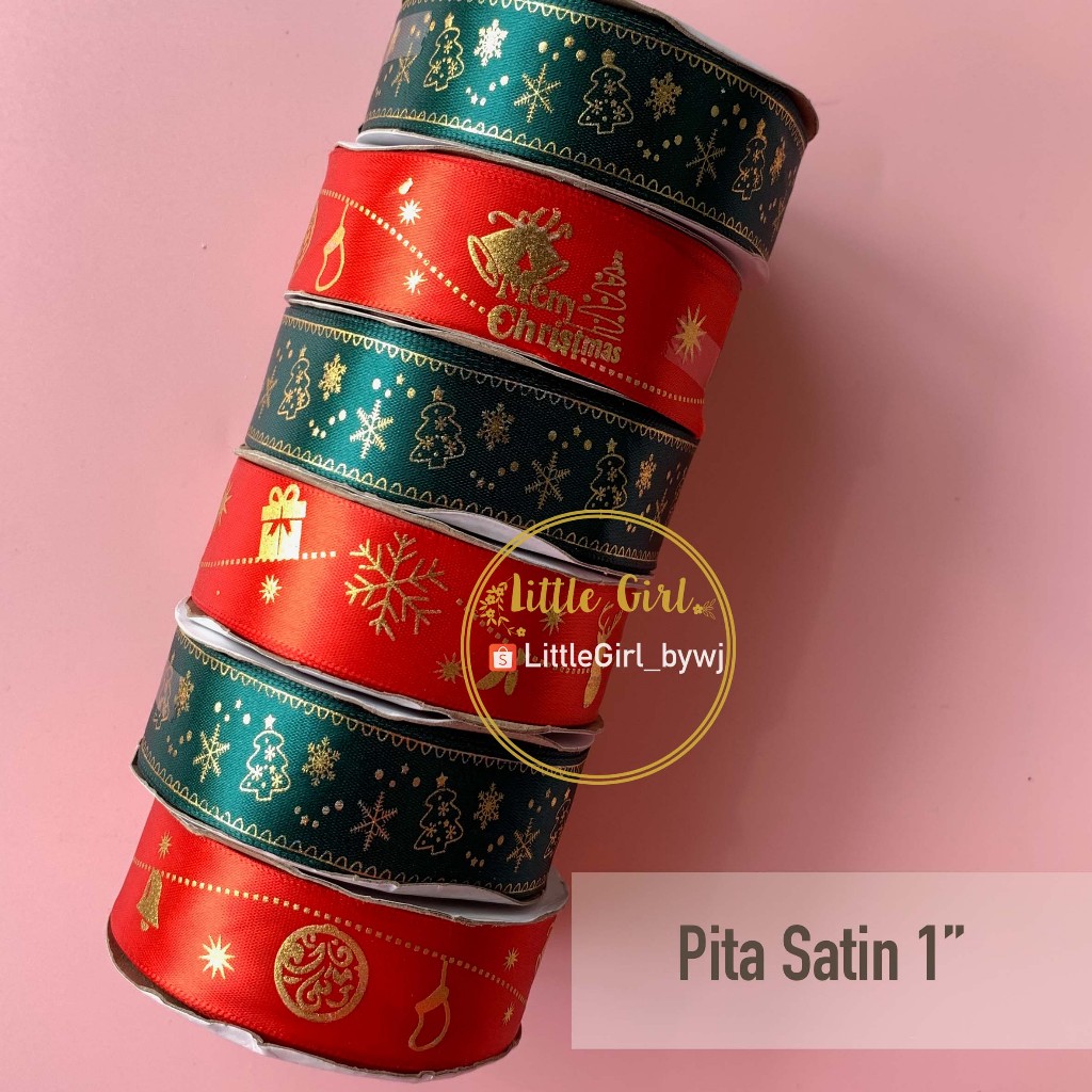 

Pita Satin Natal 1" - 20yard- Pita Hias Merry Christmas 2.5cm - Pita Xmas - Pita Satin - Pita Kue - Pita Hampers - Christmas Ribbon - Little Girl Shop