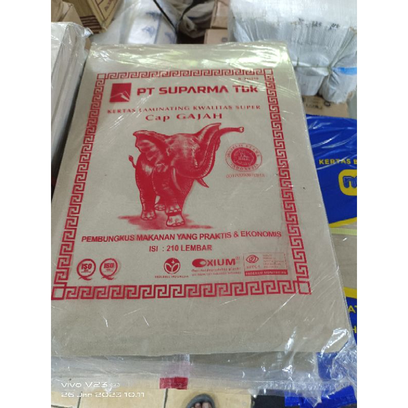 

kertas bungkus cap gajah merah 210 Lbr