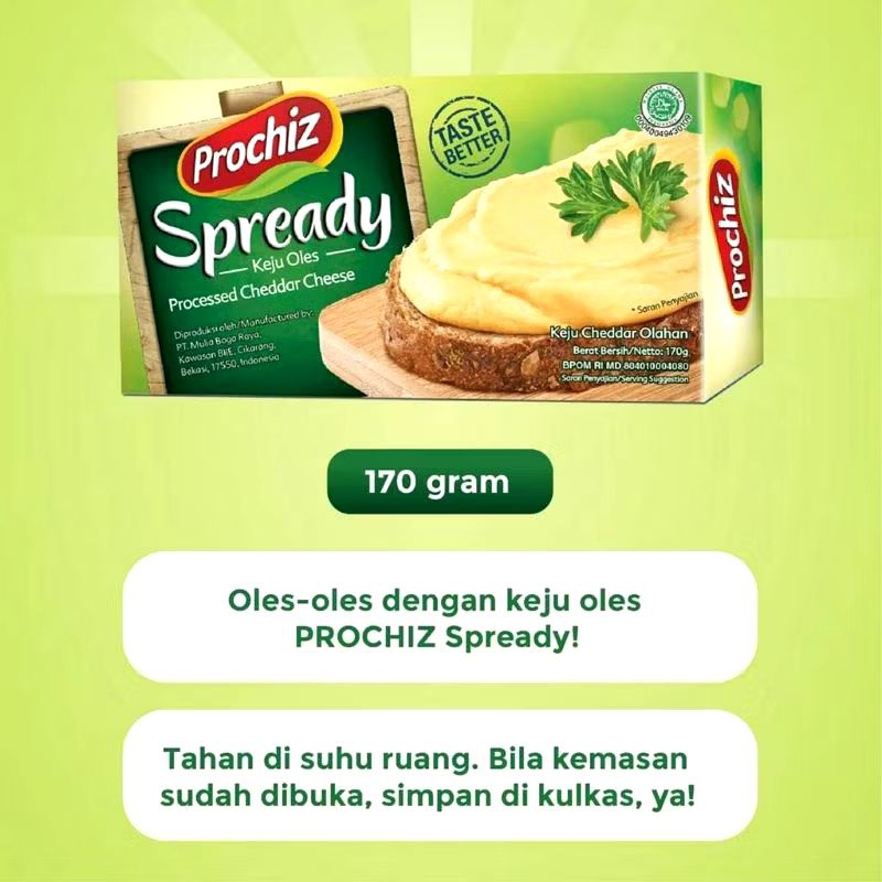 

Keju Prochiz Spready 160gr/Prochiz Spready 160gr/Prochiz keju oles/Keju Prochiz