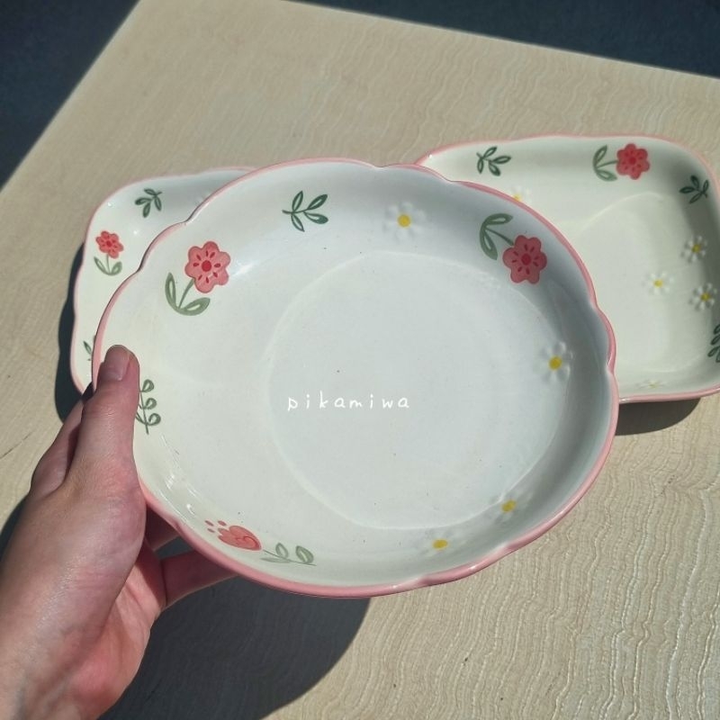 PIRING KERAMIK BUNGA PASTEL ROYAL ALFRED piring cantik piring lucu piring makan piring motif keramik