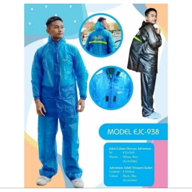 Elmondo 938 - Jas hujan ADVENTURE mantel hujan dewasa