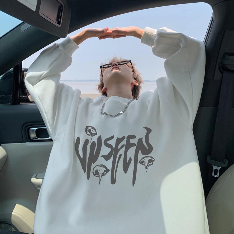 Sweater Hoodie Pria Oversize Dewasa Keren vintage Huruf Couple Pasangan epidemic C713