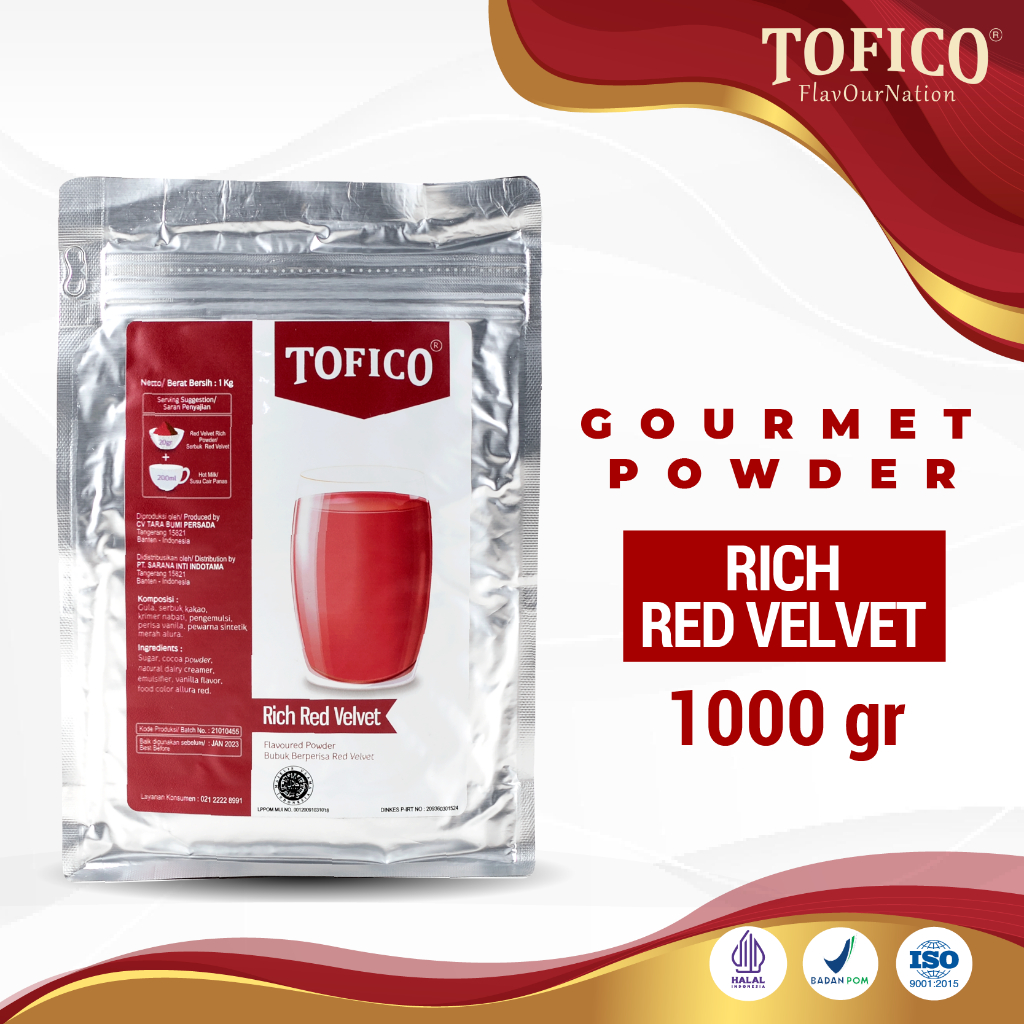 

Powder Red Velvet Rich Tofico / Bubuk Rasa Kaya Red Velvet Premium 1KG / Tofico Syrup Official