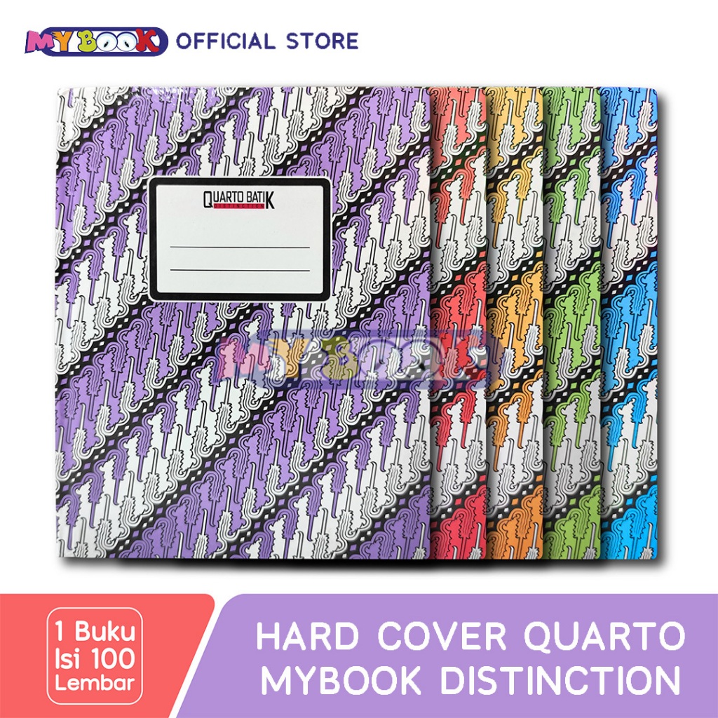 

My Book Distinction Buku Hard Cover Quarto / Kwarto Batik Warna Warni Kuarto - 100 Lembar