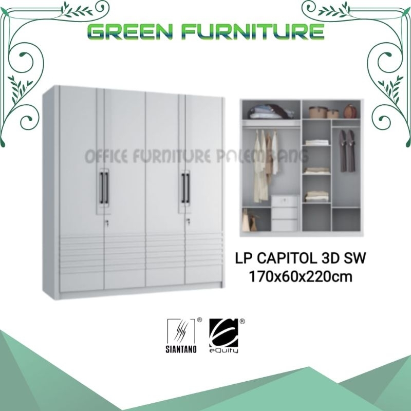 lemari pakaian siantano LP CAPITOL 3D SW lemari baju siantano 3 pintu