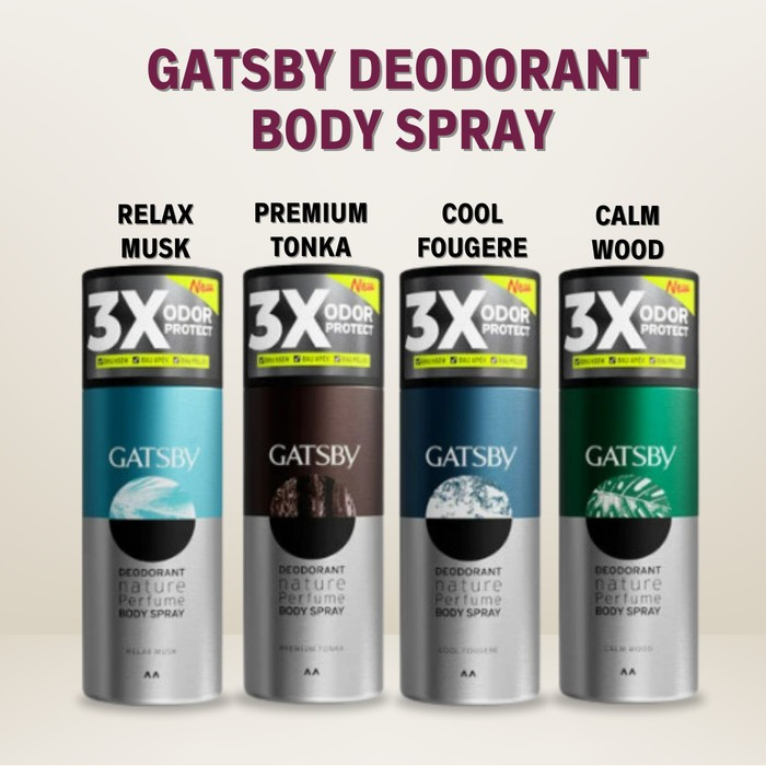 GATSBY Deodorant Nature Perfume Body Spray Parfum Deo Pria - 150ml