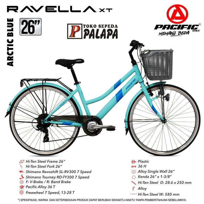 City Bike 26 Pacific Ravella XT New Sepeda Mini Keranjang CTB