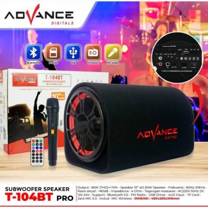 speaker bluetooth dengan mic wireless ADVANCE T-104 BT PRO