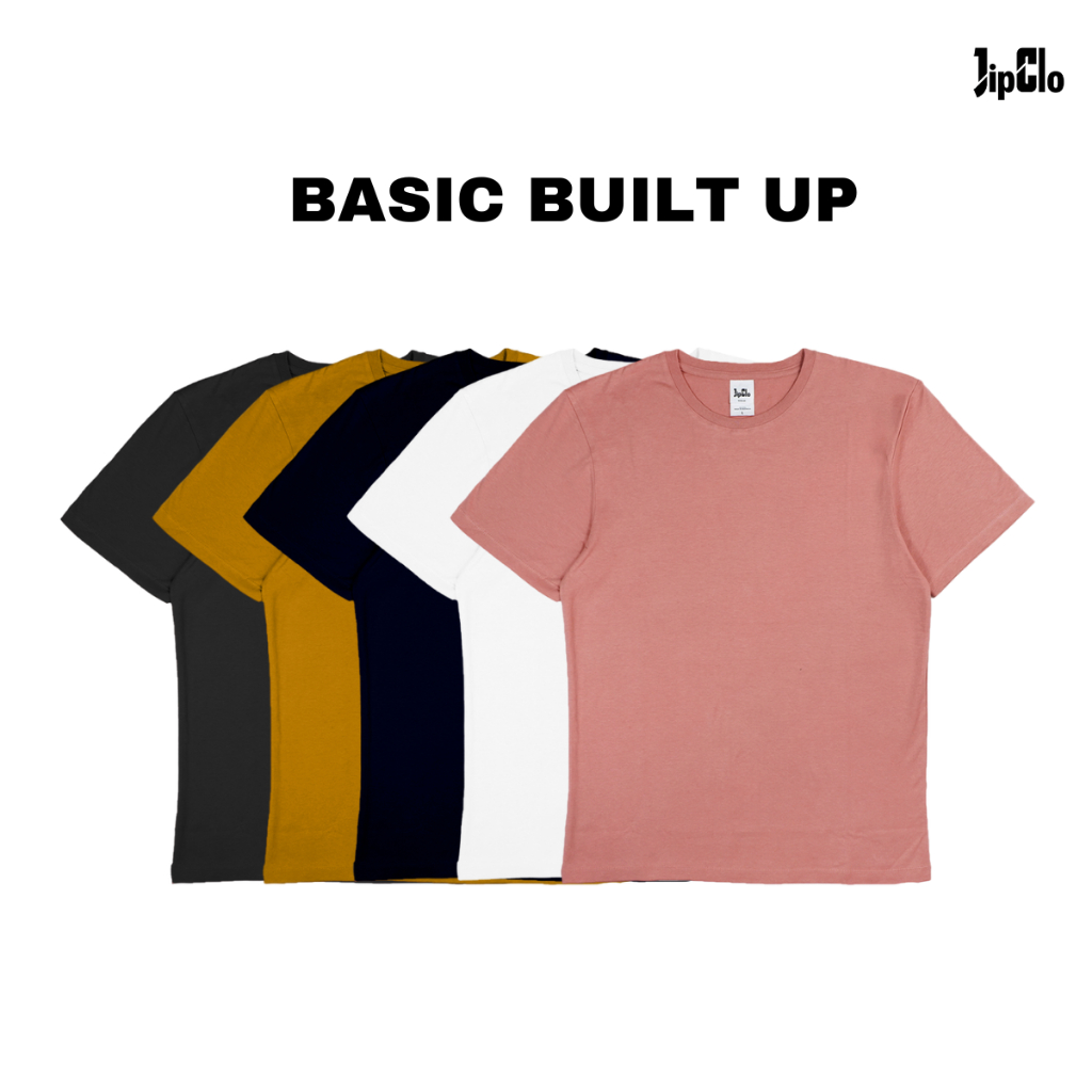 JipClo Kaos Polos Built Up Unisex Pria Wanita T-shirt Cotton 24s
