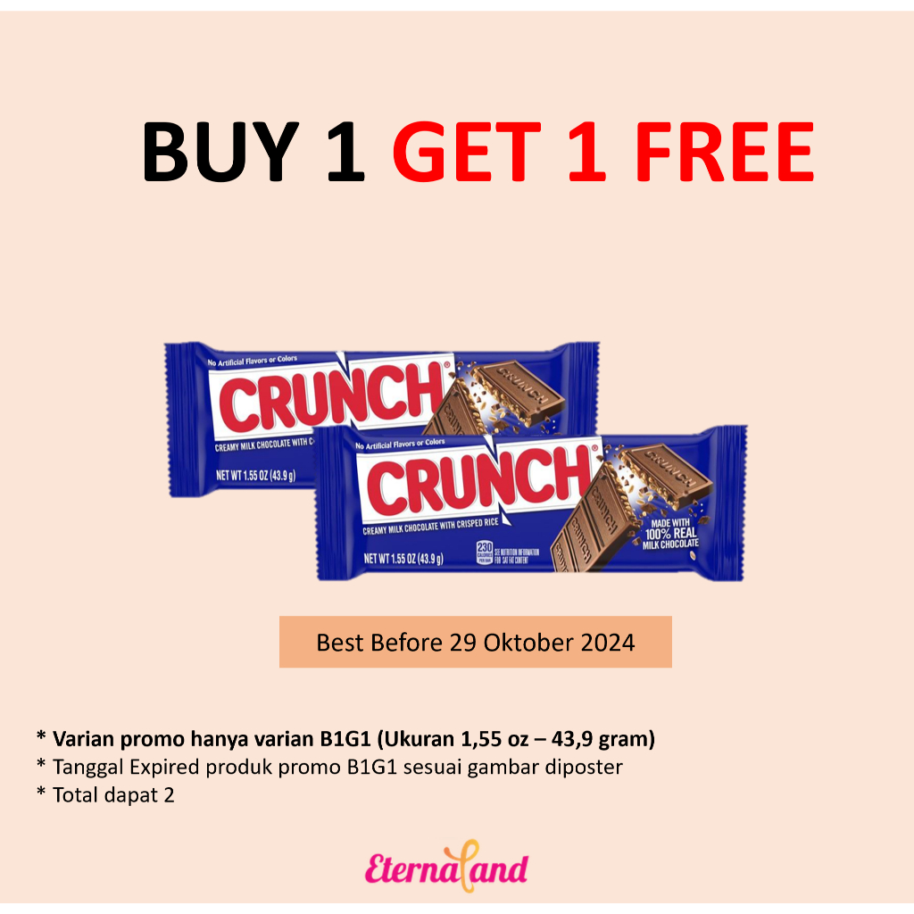 

Crunch Chocolate Creamy Milk Chocolate With Crisped Rice - cokelat