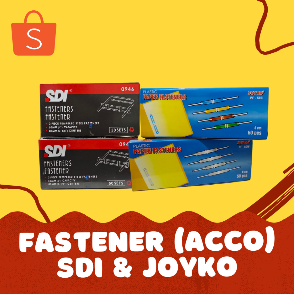 

Acco (Paper Fasteners) Plastik dan Besi, warna warni dan putih