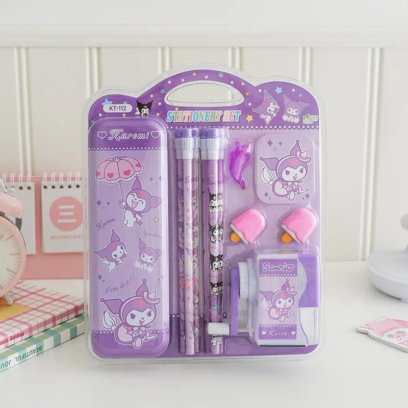 

Set Alat Tulis Sanrio kuromi melody cinnamoroll Rautan Putar