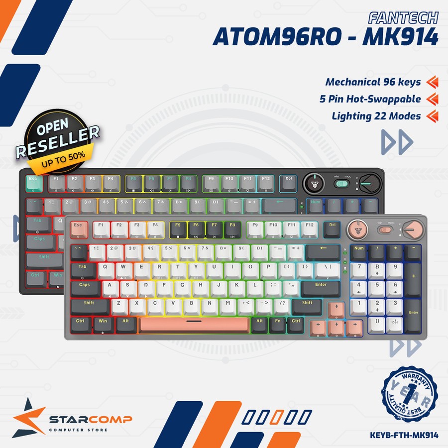 Fantech MK914 Atom96Pro Series Wireless Mechanical Gaming Keyboard Hotswap - Fantech MK914 Atom96 Pr
