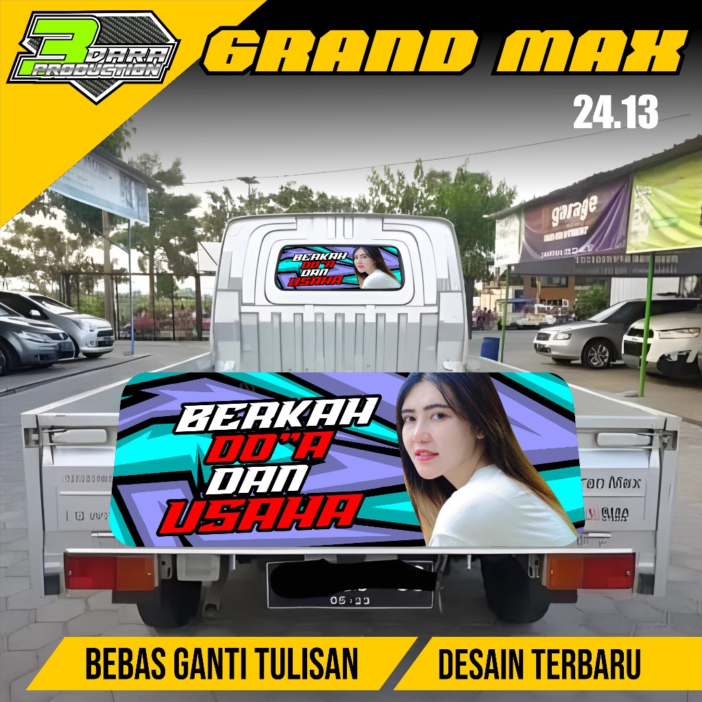 STIKER ONE WAY KACA BELAKANG MOBIL GRAND MAX DESAIN TERBARU 24.13