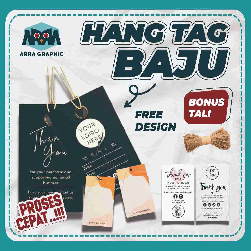 

(Free Desain) Hangtag Label Baju Custom 260 gsm 1 Sisi