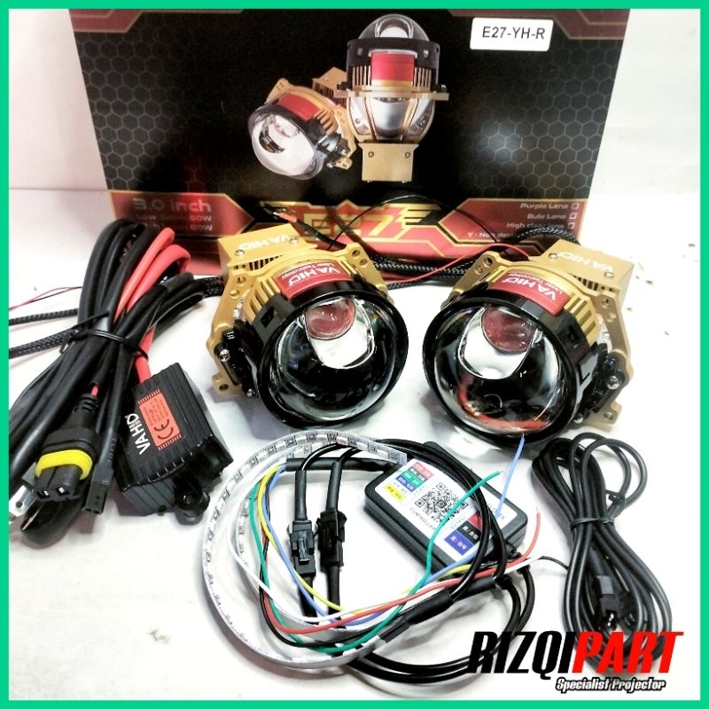 Vahid biled projie E27 laser premium | led projector 3 inch sepasang