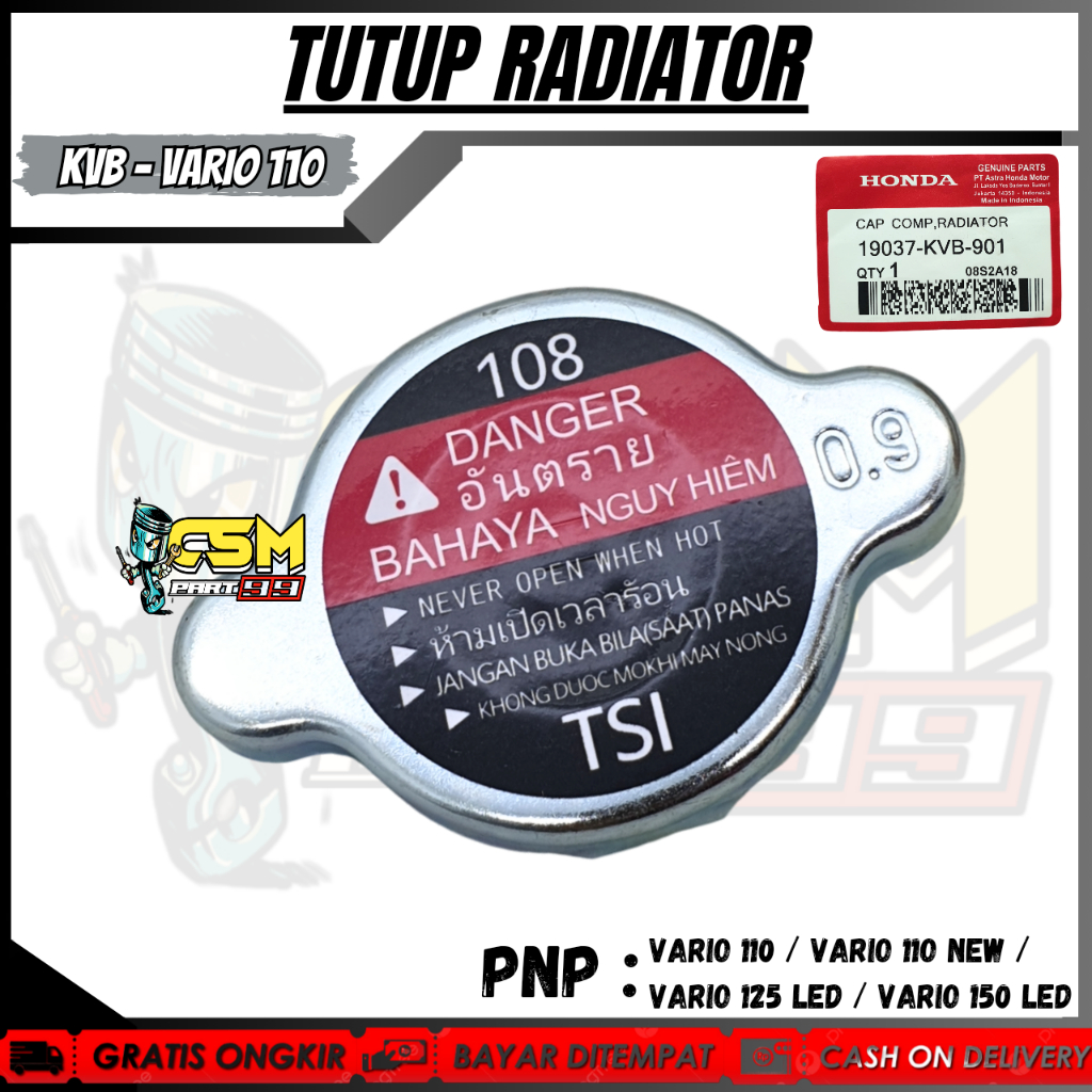 (HONDA KVB) TUTUP COOLANT RADIATOR VARIO 110 / VARIO 125 / VARIO 150