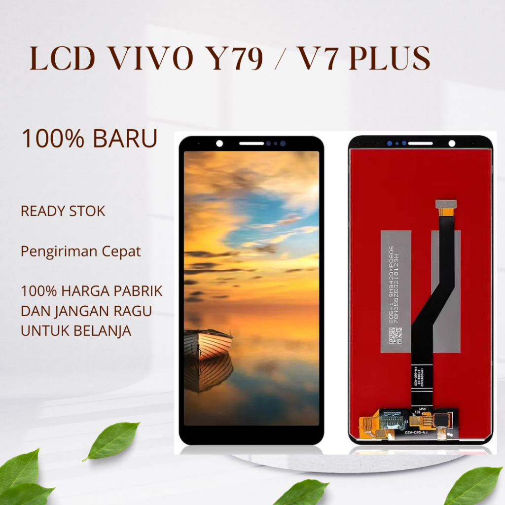 LCD VIVO Y79 Black - White / V7 PLUS Fullset Touchscreen For Glass Digitizer Murah 100% Baru