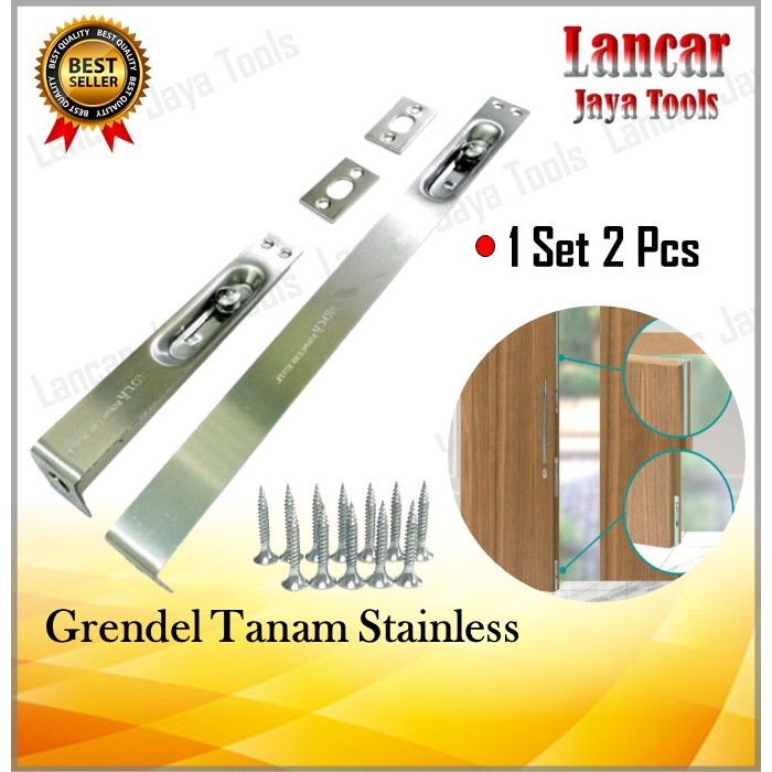 Grendel Tanam / Slot Pintu Tanam Kupu Tarung / Grendel Tanam Panjang 30cm Stainless / Slot Tanam Kun