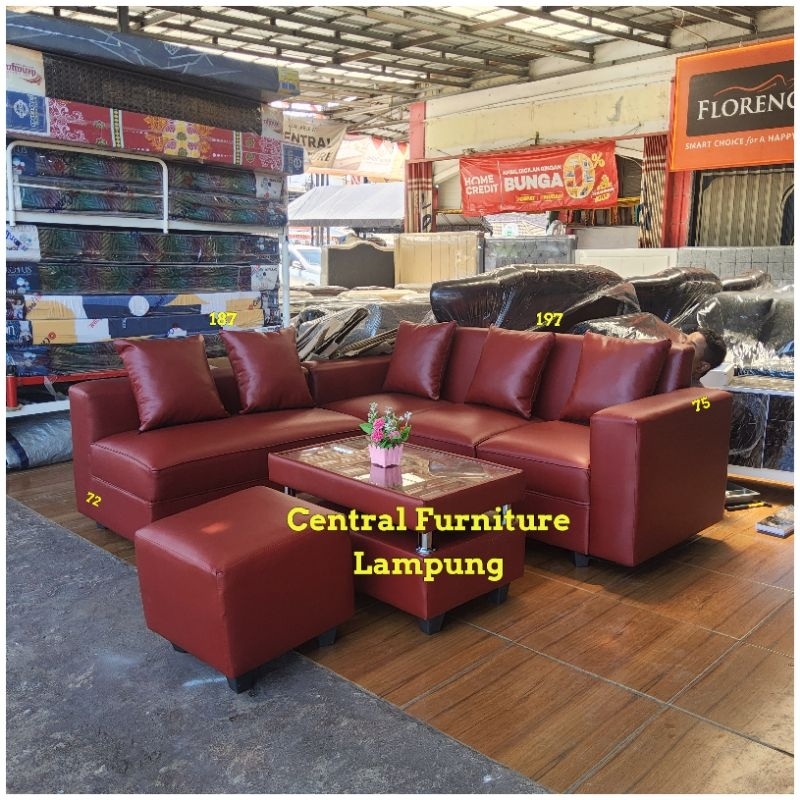 SOFA L SUDUT OSCAR MAROON EMPUK
