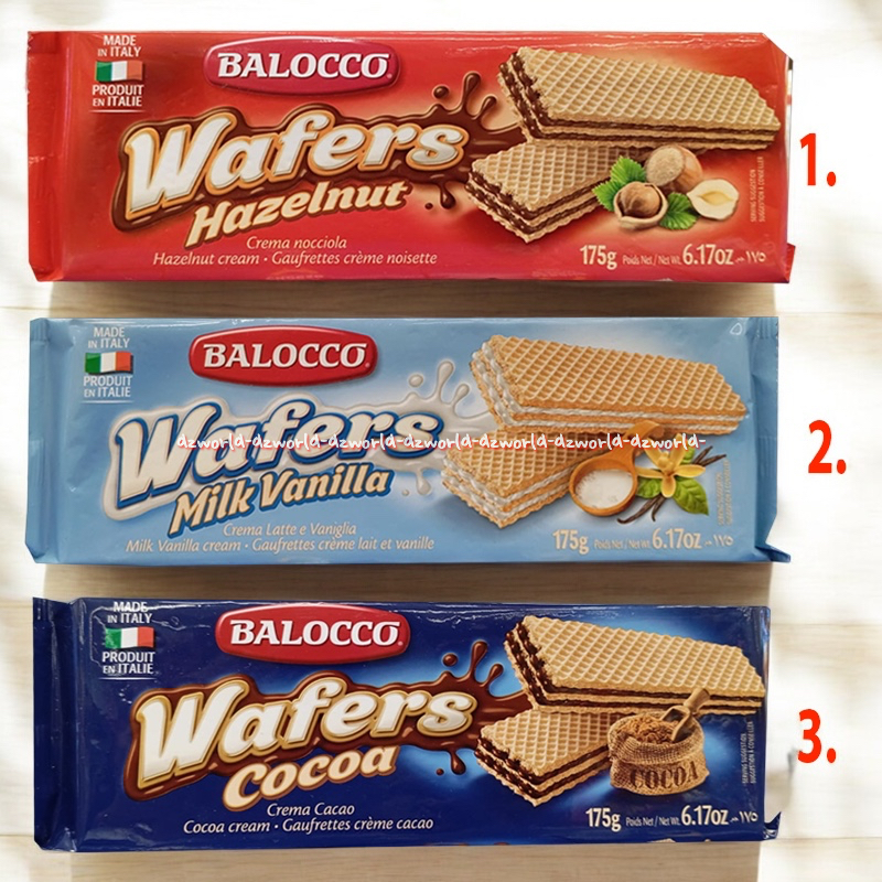 

Balocco 175gr Wafers Hazelnut Milk Vanilla Cocoa Crema Naciola Wafer Krim Impor Itali Baloko Baloco