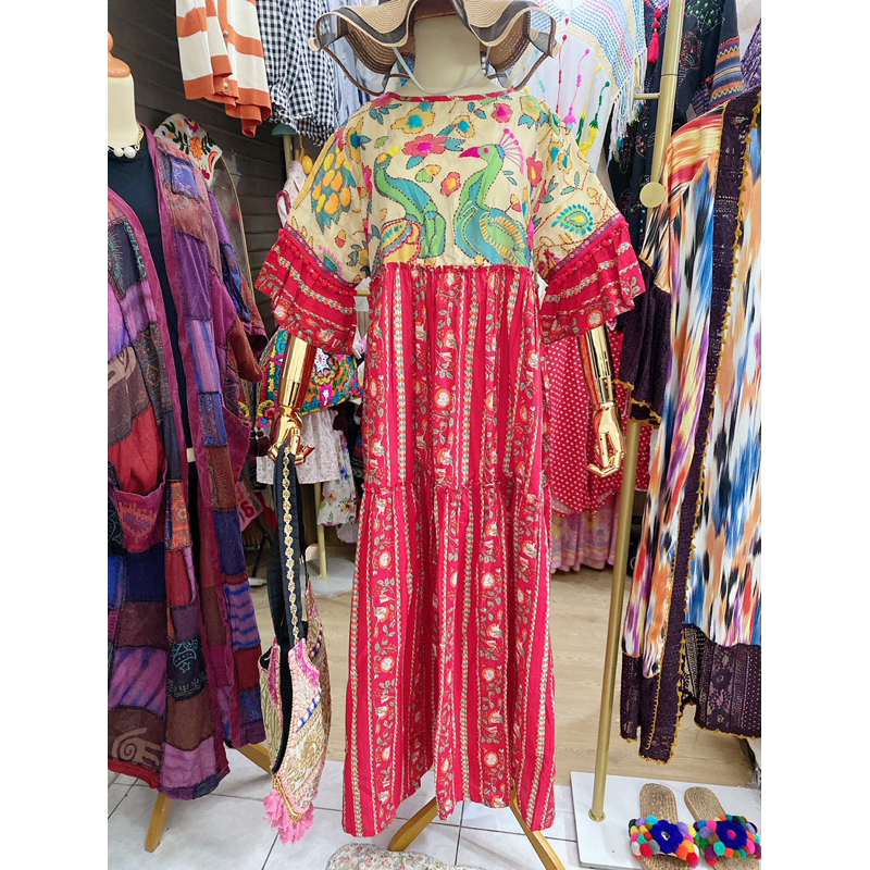 Dress katun india/ dress sulam india