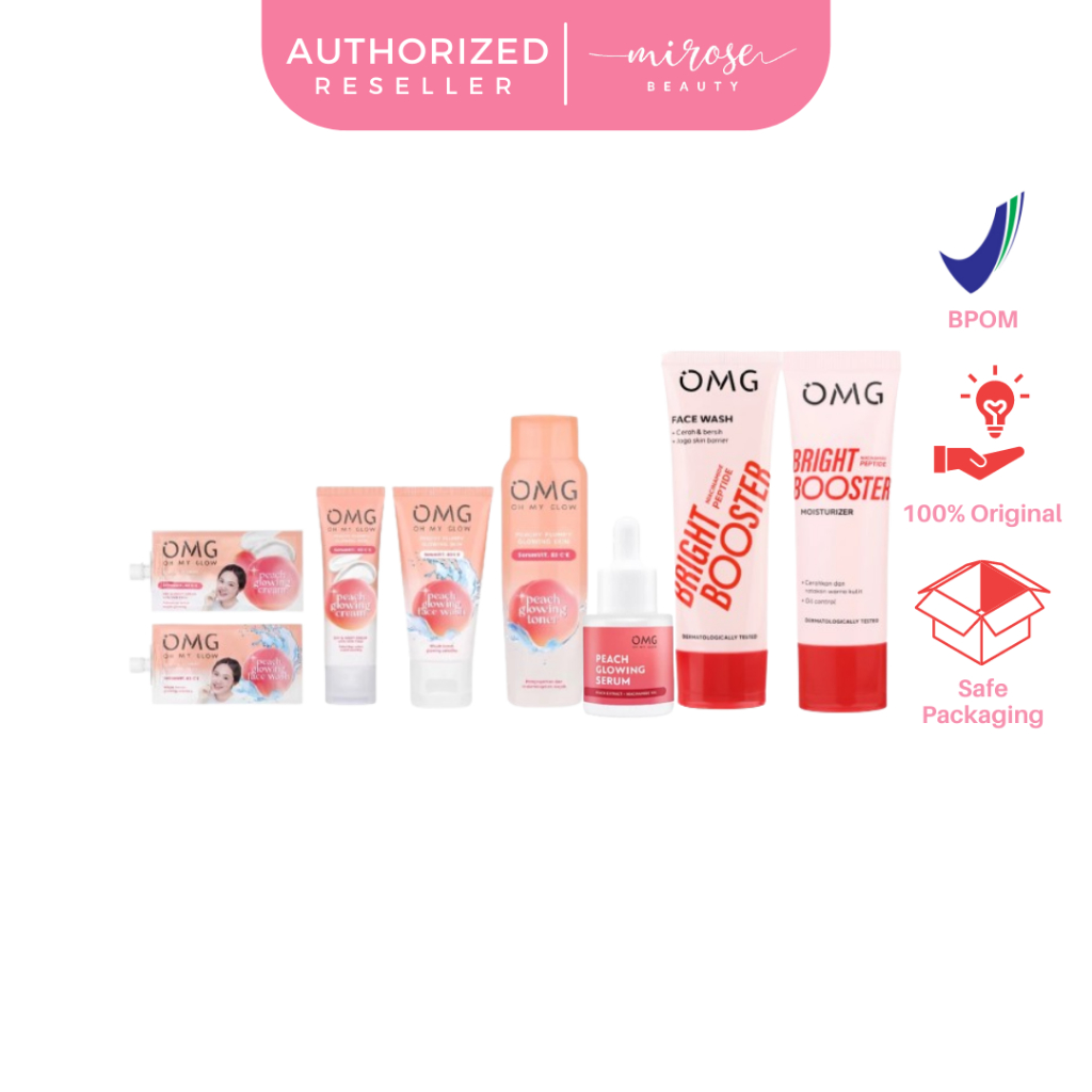 OMG Oh My Glow Peach Glowing Cream / Toner / Face Wash - Untuk Kulit Glowing & Cerah Merona