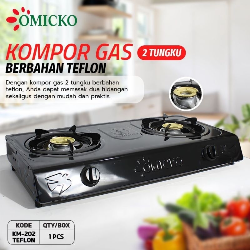 kompor 2 tungku omicko