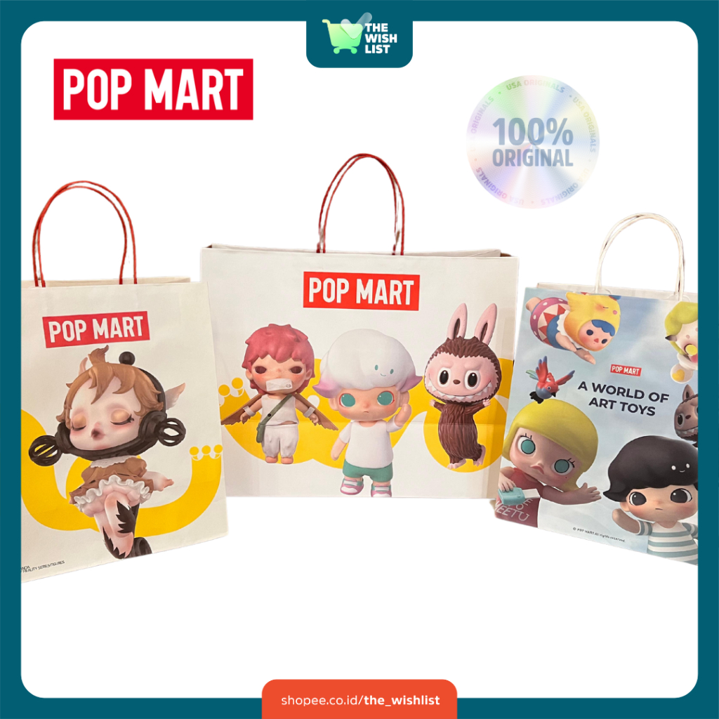 

READY Labubu Molly Skullpanda Paper Bag Kantong Goodie Bag ORI POP MART