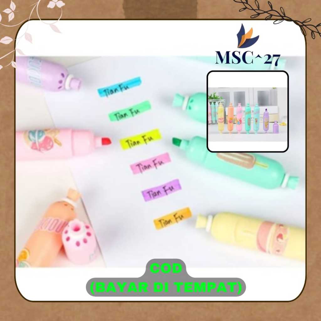 

Stabilo Bentuk Makanan Stabilo 2 Sisi 6Pcs Bentuk Sosis Lucu Stabilo 2 arah Bentuk Sosis