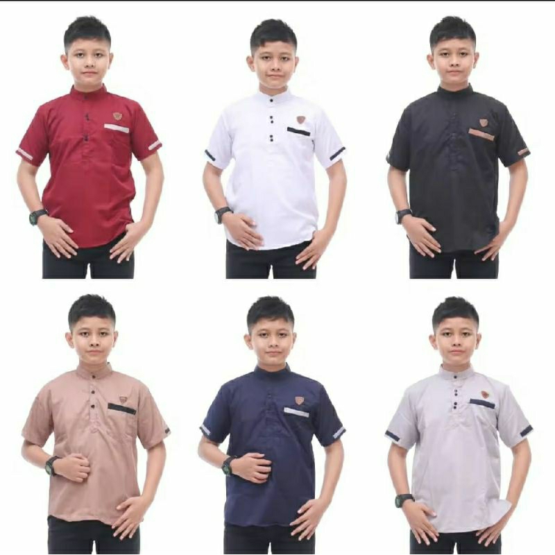 EFHAshop Pasuruan | koko kurta anak lengan pendek | kemeja polos anak 4-7 tahun lengan pendek | hem 
