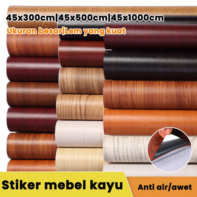 【Lem kuat】wallpaper motif kayu stiker motif kayu wallpaper lemari stiker motif kayu furniture