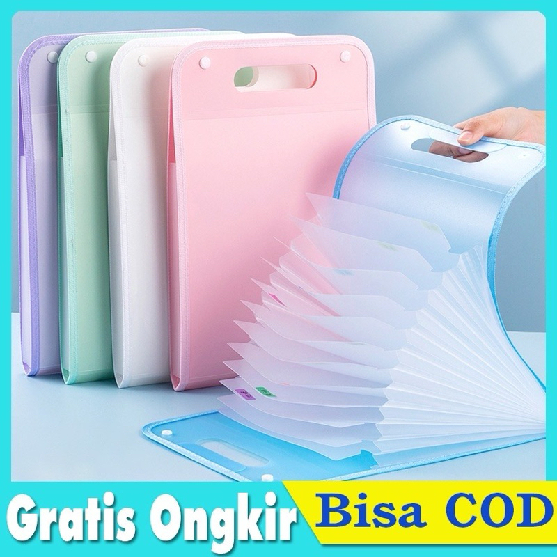 

File Organizer Kertas A4 Map 13 Sekat Harmonika FREE Stiker Bookmark Dokumen
