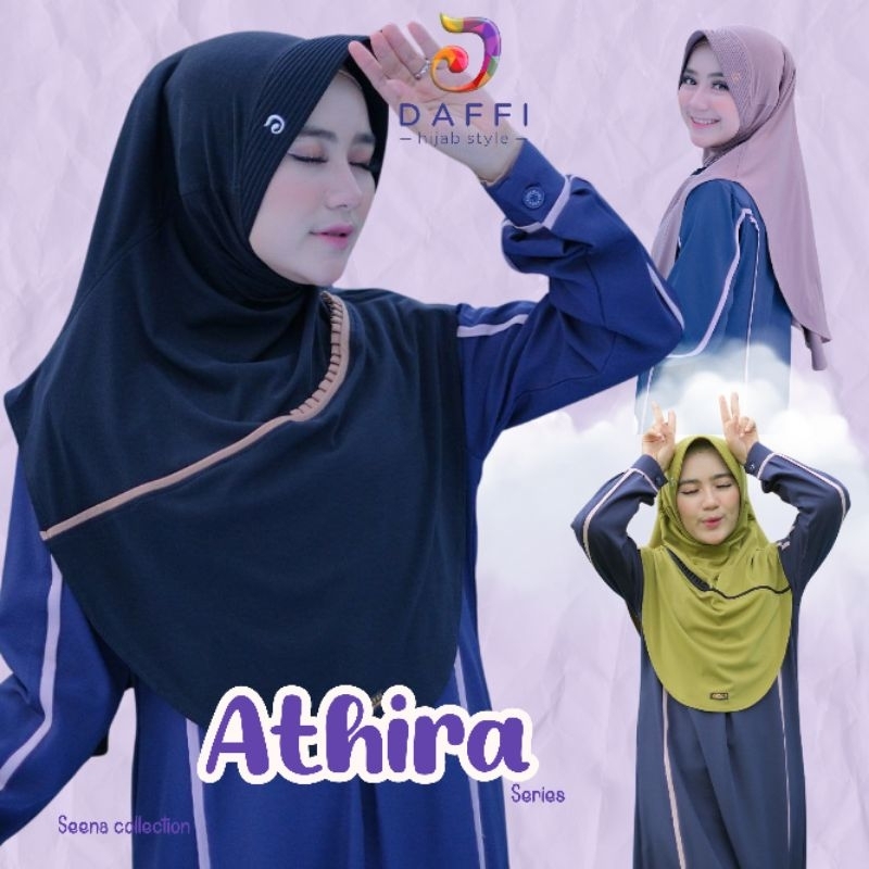 hijab instan original style DAFFI ATHIRA Jersey lessy aksen lipit depan