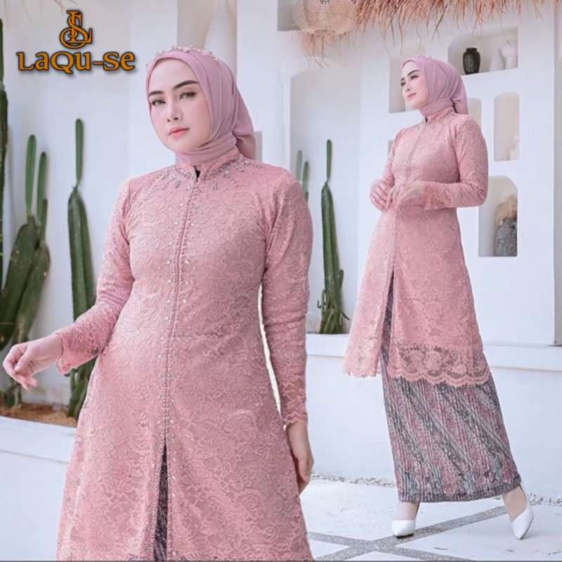Set Kebaya Tunik Mix Payet Kebaya Brokat Modern Stelan Kebaya Wisuda Kebaya Tunik Tulle Payet Mutiar
