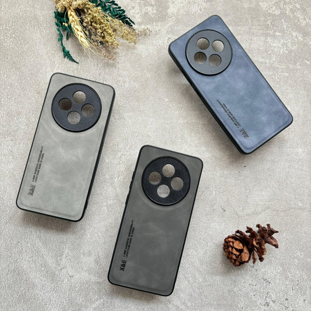 Case Oppo Reno 12F 4G / Reno12 F 5G Leather Magnetic Suede Casing Tekstur Kulit Domba Halus Softcase