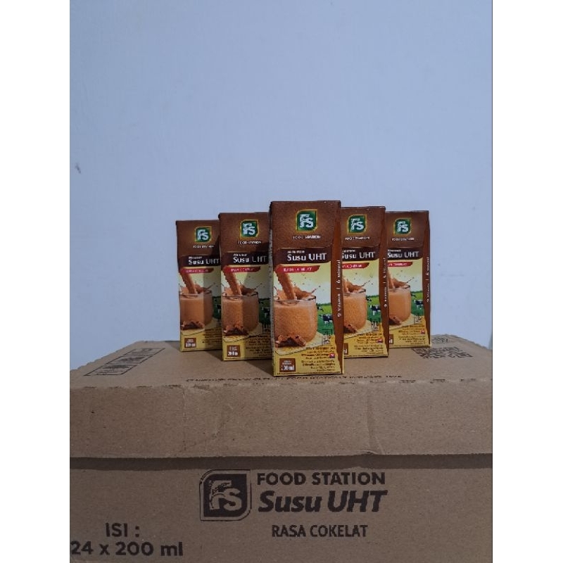 

SUSU UHT FOOD STATION, SUSU UHT, SUSU RASA COKLAT 200ml isi 24