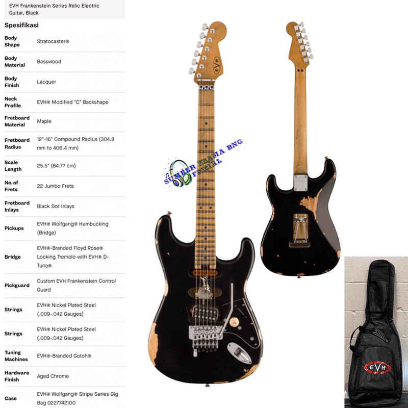 EVH FRANKENSTEIN RELIC ELECTRIC GUITAR w/ GIGBAG