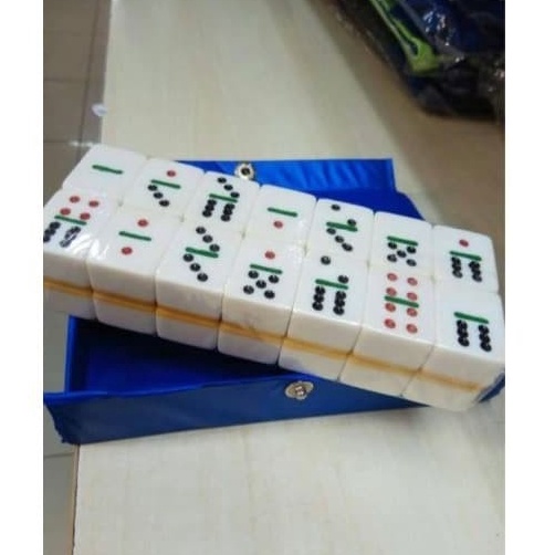 Model Baru BATU DOMINO  DOMINO BATU TEBAL PRESS WARNA FREE BOX BIRU