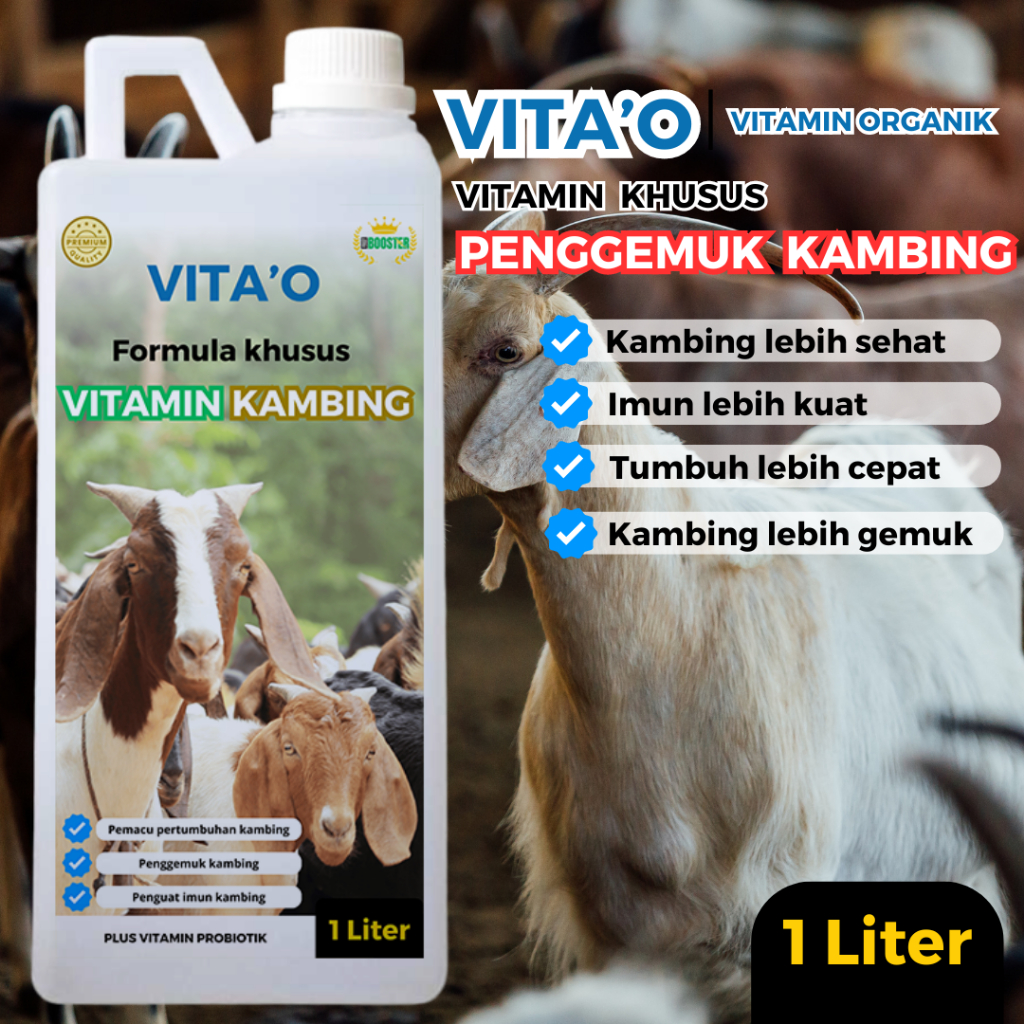 Vita'O - Vitamin Penggemuk kambing 1 liter pemacu pertumbuhan, penambah nafsu makan, penguat imun