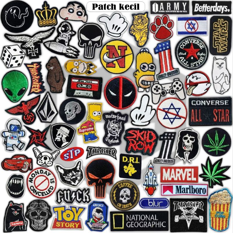 Patch Bordir Emblem Karakter Lucu & Keren Logo Patch Bordir Jahit Aksesoris Bordir